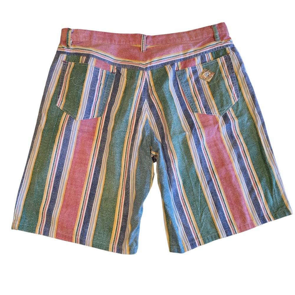Vintage Camptown Club Striped Shorts Mens 40 Pastel Colorblock Beach Surf 80s